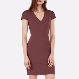 Express Dusty Mauve Cap-Sleeve Sheath Dress
